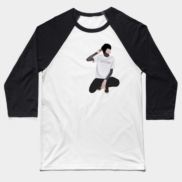 Sitting Guy Baseball T-Shirt by Aecheoloun